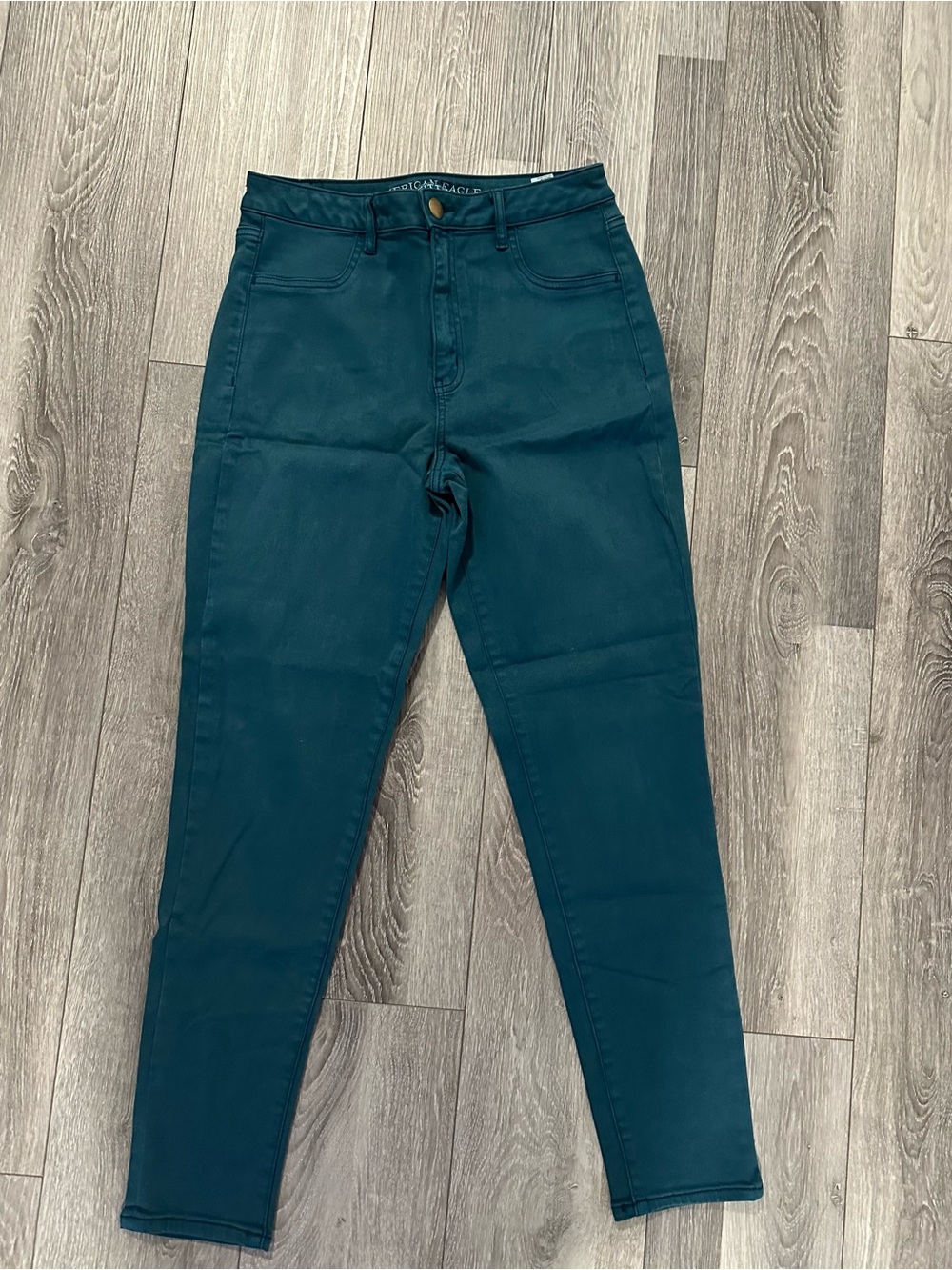 American Eagle Outfitters Teal High-Rise Skinny Jeans